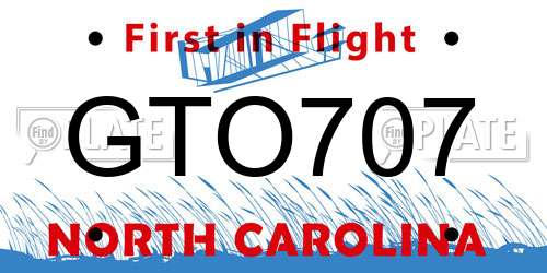 GTO707 North Carolina License Plate