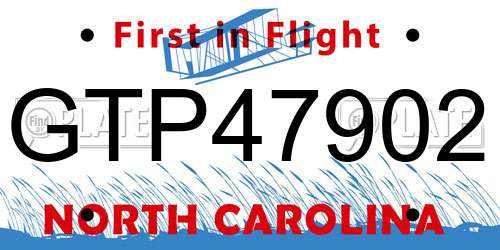 GTP47902 North Carolina License Plate