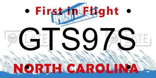 GTS97S North Carolina License Plate