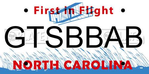 GTSBBAB North Carolina License Plate