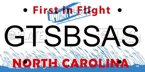 GTSBSAS North Carolina License Plate