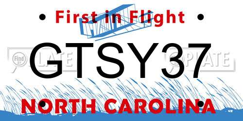 GTSY37 North Carolina License Plate