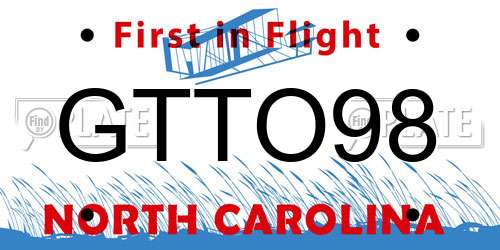 GTTO98 North Carolina License Plate