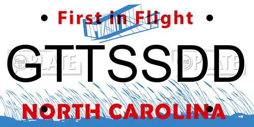 GTTSSDD North Carolina License Plate