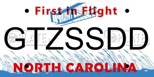 GTZSSDD North Carolina License Plate