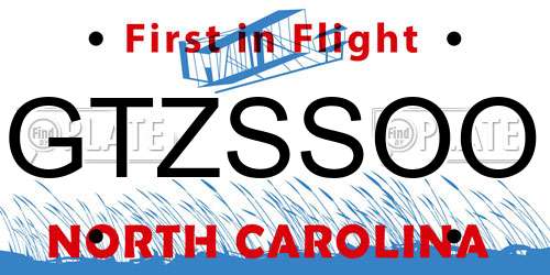 GTZSSOO North Carolina License Plate