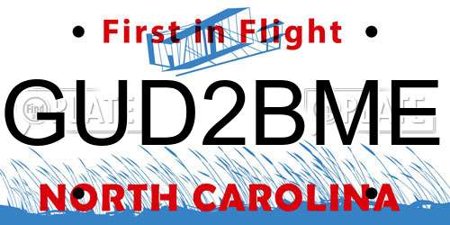 GUD2BME North Carolina License Plate