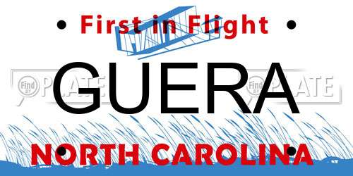 GUERA North Carolina License Plate