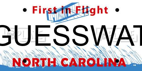 GUESSWAT North Carolina License Plate