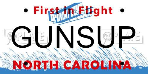 GUNSUP North Carolina License Plate