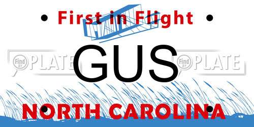 GUS North Carolina License Plate