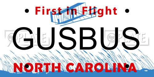GUSBUS North Carolina License Plate