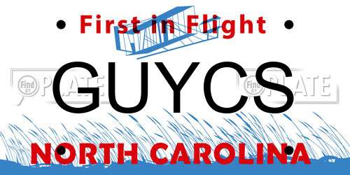 GUYCS North Carolina License Plate