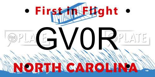 GV0R North Carolina License Plate