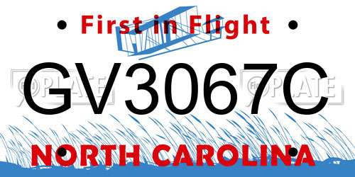 GV3067C North Carolina License Plate