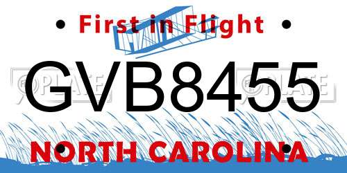 GVB8455 North Carolina License Plate