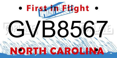 GVB8567 North Carolina License Plate