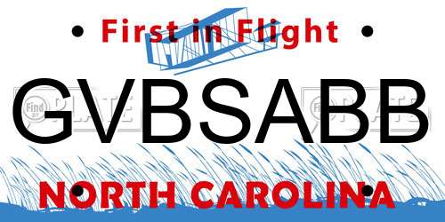 GVBSABB North Carolina License Plate