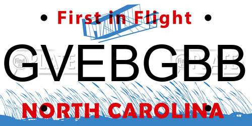 GVEBGBB North Carolina License Plate