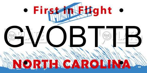 GVOBTTB North Carolina License Plate