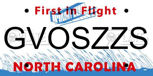 GVOSZZS North Carolina License Plate