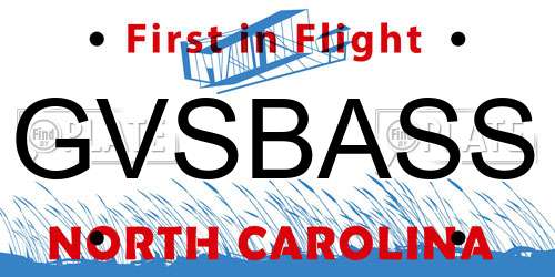 GVSBASS North Carolina License Plate