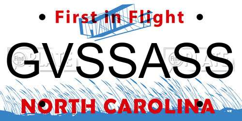 GVSSASS North Carolina License Plate