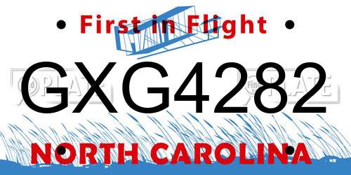 GXG4282 North Carolina License Plate