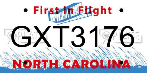GXT3176 North Carolina License Plate