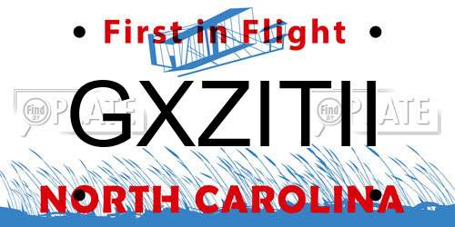 GXZITII North Carolina License Plate