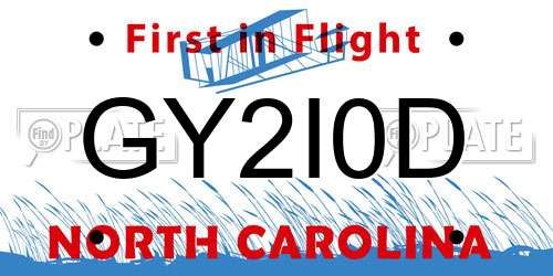 GY2I0D North Carolina License Plate