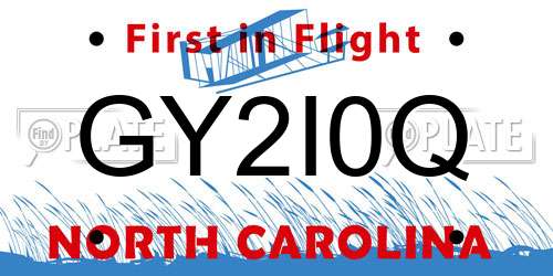 GY2I0Q North Carolina License Plate