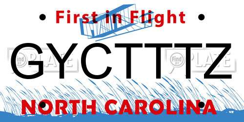 GYCTTTZ North Carolina License Plate