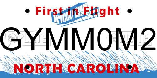 GYMM0M2 North Carolina License Plate