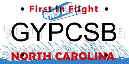 GYPCSB North Carolina License Plate
