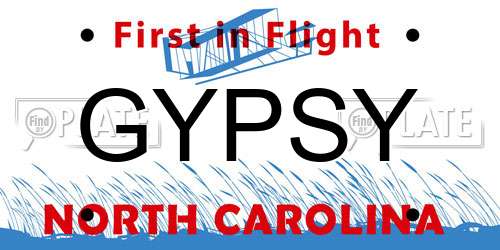 GYPSY North Carolina License Plate
