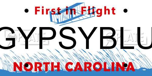 GYPSYBLU North Carolina License Plate