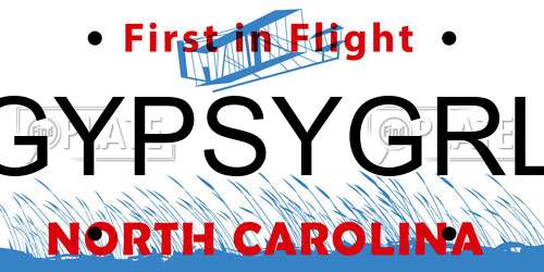 GYPSYGRL North Carolina License Plate