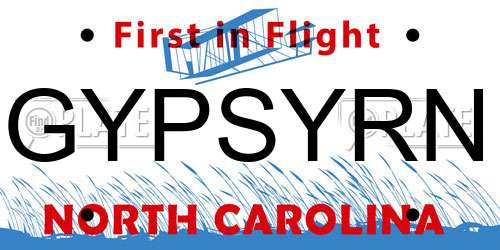 GYPSYRN North Carolina License Plate