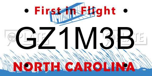 GZ1M3B North Carolina License Plate