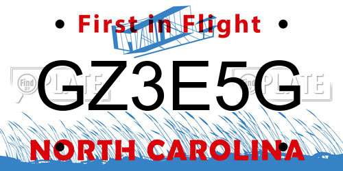 GZ3E5G North Carolina License Plate