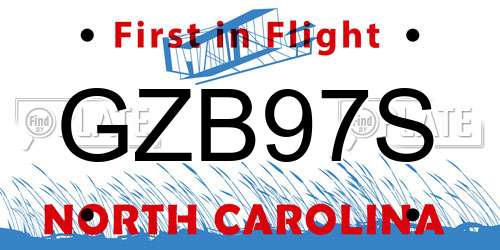 GZB97S North Carolina License Plate