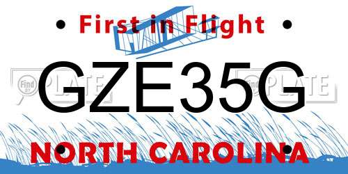 GZE35G North Carolina License Plate