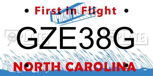 GZE38G North Carolina License Plate