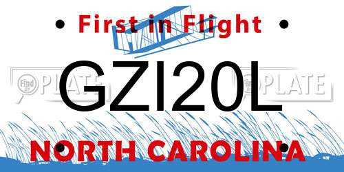 GZI20L North Carolina License Plate