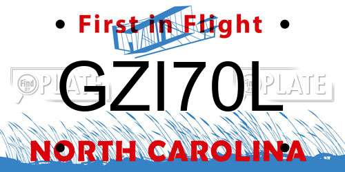 GZI70L North Carolina License Plate