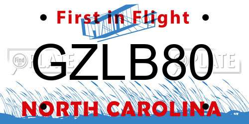 GZLB80 North Carolina License Plate