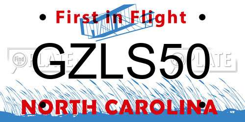 GZLS50 North Carolina License Plate