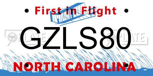 GZLS80 North Carolina License Plate