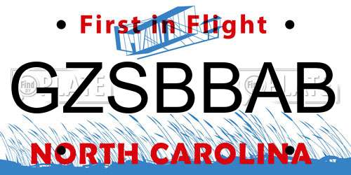 GZSBBAB North Carolina License Plate